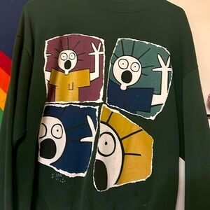 Screaming art sweatshirt Los scared guy